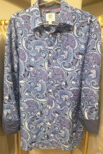 Society of Threads Medium Blue/Purple Paisley LS Button Up Shirt