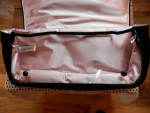 NWT Black Velveteen / Pink Sateen Snap Closure Bag 13" L x 6" High