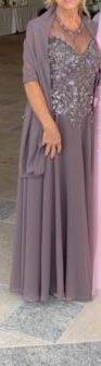 Gorgeous Bronze Mother of the Bride Long Dress Gown with Shawl