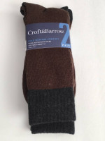 2 Pairs WOOL Blend Men's Boot Socks Brown Black NEW ♦ $22 Retail