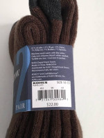 2 Pairs WOOL Blend Men's Boot Socks Brown Black NEW ♦ $22 Retail