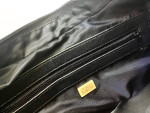 Vtg. Black Leather Lisa Loren Handbag Pocketbook Adjustable Strap