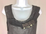 CAbi XS #155 Jewel Tee Bubble Tank Black Overlay Emblellished