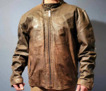 Men's Dark Brown "Daytona Joe" Distressed Leather Motorcycle Jacket