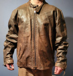 Men's Dark Brown "Daytona Joe" Distressed Leather Motorcycle Jacket
