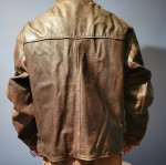 Men's Dark Brown "Daytona Joe" Distressed Leather Motorcycle Jacket