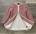 Cynthia Rowley Red/White Diamond Print Long Open Front Blazer Jacket S
