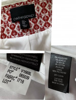 Cynthia Rowley Red/White Diamond Print Long Open Front Blazer Jacket S