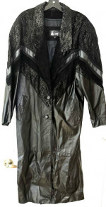 Leather and Suede Ladies Full Length Jacket/ Coat. Size Medium. Beautiful Detai