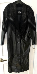 Leather and Suede Ladies Full Length Jacket/ Coat. Size Medium. Beautiful Detai