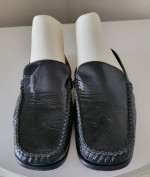 Sesto Meucci Black Leather Slides-Mules Size 7N