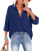 Oulivey Oversized Button Down Shirts for Women Cotton
