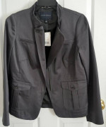 Banana Republic Dark Grey Lined Zip Front Jacket - Size 10 - New!