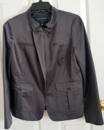 Banana Republic Dark Grey Lined Zip Front Jacket - Size 10 - New!