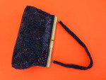 Delill Elegant formal evening clutch beaded midnight blue