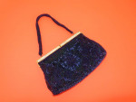 Delill Elegant formal evening clutch beaded midnight blue