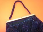 Delill Elegant formal evening clutch beaded midnight blue