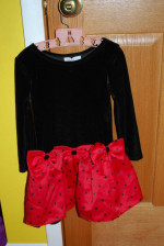 BonnieJean Drop Waist Red & Black Velvet dress 4T
