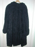 Vintage Womens Long Black Karakul Coat