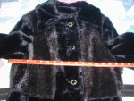 Vintage Womens Belted Long Black Fur Coat