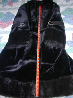 Vintage Womens Belted Long Black Fur Coat
