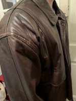 Members Only XL Vintage Brown Leather Jacket