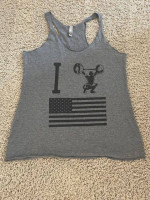 Gray Wodthreads Flag Tank Top