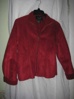 Women's Coat Red Vintage Suede Medium