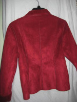 Women's Coat Red Vintage Suede Medium