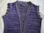 Vintage 1970 Style Knit Purple White Midi Sweater Vest DUSTER STYLE