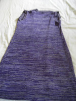 Vintage 1970 Style Knit Purple White Midi Sweater Vest DUSTER STYLE
