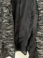Women's lined zipper Jacket gray 3/4 sleeve - size 6