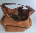 HOBO INTERNATIONAL Tan Pebble Leather Satchel