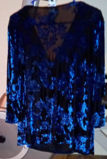 BN! £@$H1😀N BUG 18/20 Black W/ Blue Floral Blouse / Top