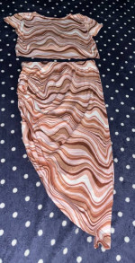 No Boundaries Pink Asymetrical Skirt Set 2 piece Striped Soft, Size L