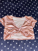 No Boundaries Pink Asymetrical Skirt Set 2 piece Striped Soft, Size L