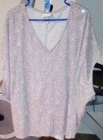 @√@ √1√ Women's 2x / 3x XXL / XXXL Grey W/White Streaks Top