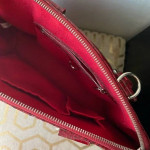 STAUER Red Croc Embossed Hard Leather Handbag Purse