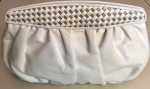 Vintage Morris Moskowitz White Leather Clutch Bag