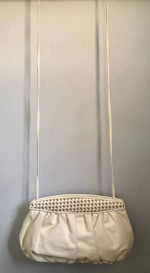 Vintage Morris Moskowitz White Leather Clutch Bag