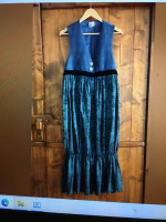 NEIL & DAVID JUMPER / DRESS MADE W/ VINTAGE MEN'S VEST W/ GREEN FABIC