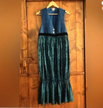 NEIL & DAVID JUMPER / DRESS MADE W/ VINTAGE MEN'S VEST W/ GREEN FABIC