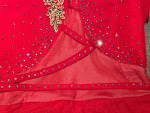 Custom Made Dance Ice Skating Costume, Adult Medium, Glam Red Leotard