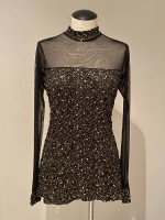 Adult Medium Dance Ice Skating Costume, Black & Gold Dress, Worn Once!
