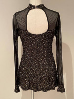 Adult Medium Dance Ice Skating Costume, Black & Gold Dress, Worn Once!