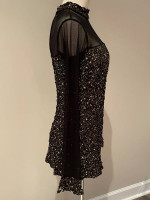Adult Medium Dance Ice Skating Costume, Black & Gold Dress, Worn Once!