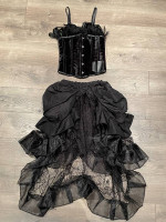 Custom Handmade 2-pc. Dance or Halloween Witch Costume, Adult SM Black