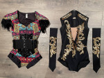 2 Custom Handmade Dance Costumes, Adult XS-S, Glam Dress-Up Clothes