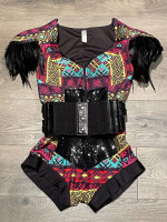 2 Custom Handmade Dance Costumes, Adult XS-S, Glam Dress-Up Clothes
