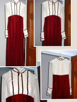 Floor length dress, cranberry color, size Jr. 9 or misses 8